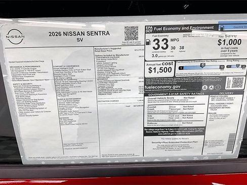 New 2026 Nissan Sentra SV image 38