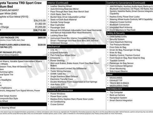 Used 2018 Toyota Tacoma TRD Sport w/ Technology Package image 7