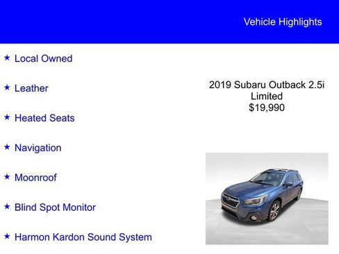 Used 2019 Subaru Outback 2.5i Limited image 2