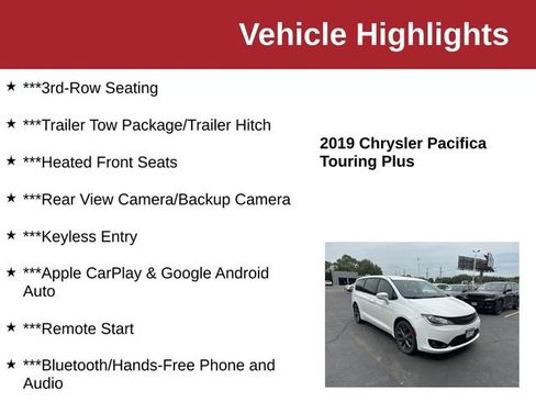 Used 2019 Chrysler Pacifica Touring Plus FWD image 10