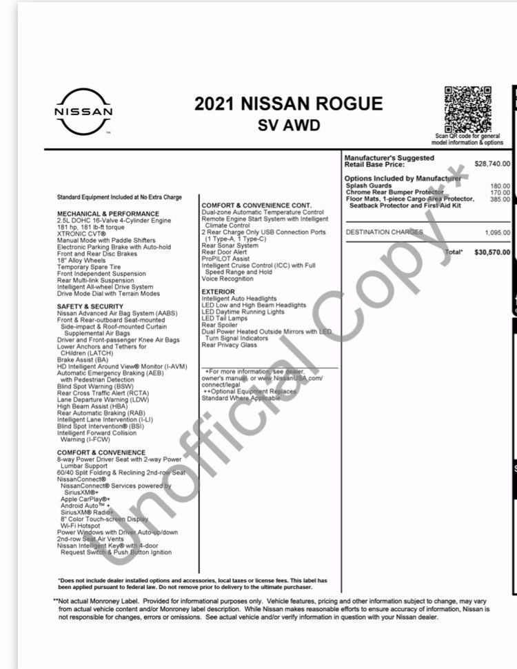 Used 2021 Nissan Rogue SV AWD/4WD image 1