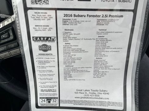 Used 2016 Subaru Forester 2.5i Premium w/ Popular Package #2 image 9