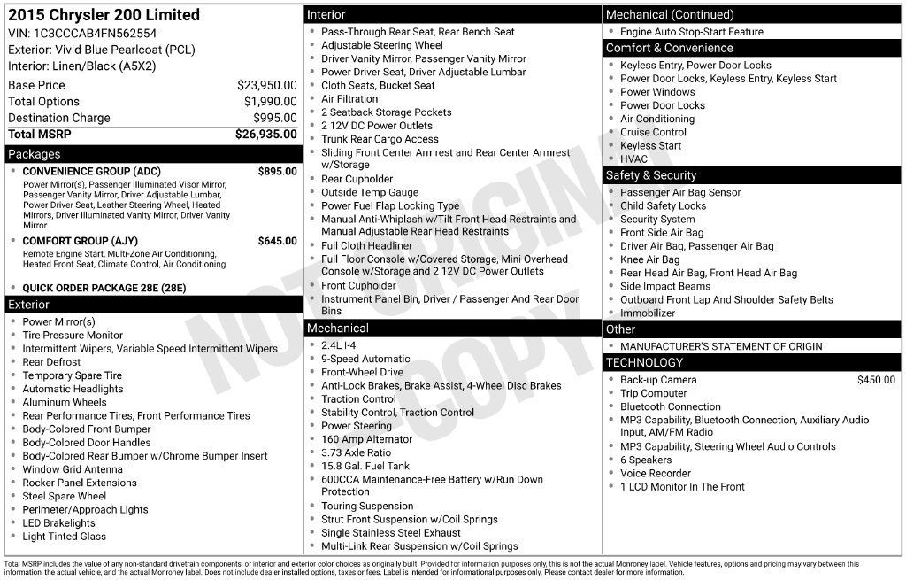 Used 2015 Chrysler 200 Limited w/ Convenience Group FWD image 24