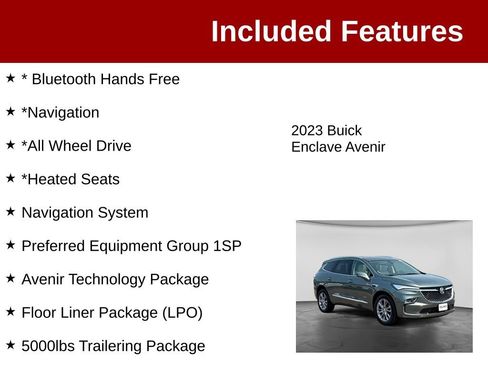 Used 2023 Buick Enclave Avenir w/ Avenir Technology Package AWD/4WD image 3