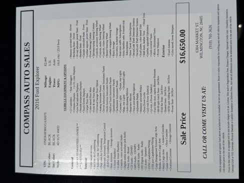 Used 2016 Ford Explorer Limited w/ Equipment Group 301A image 10