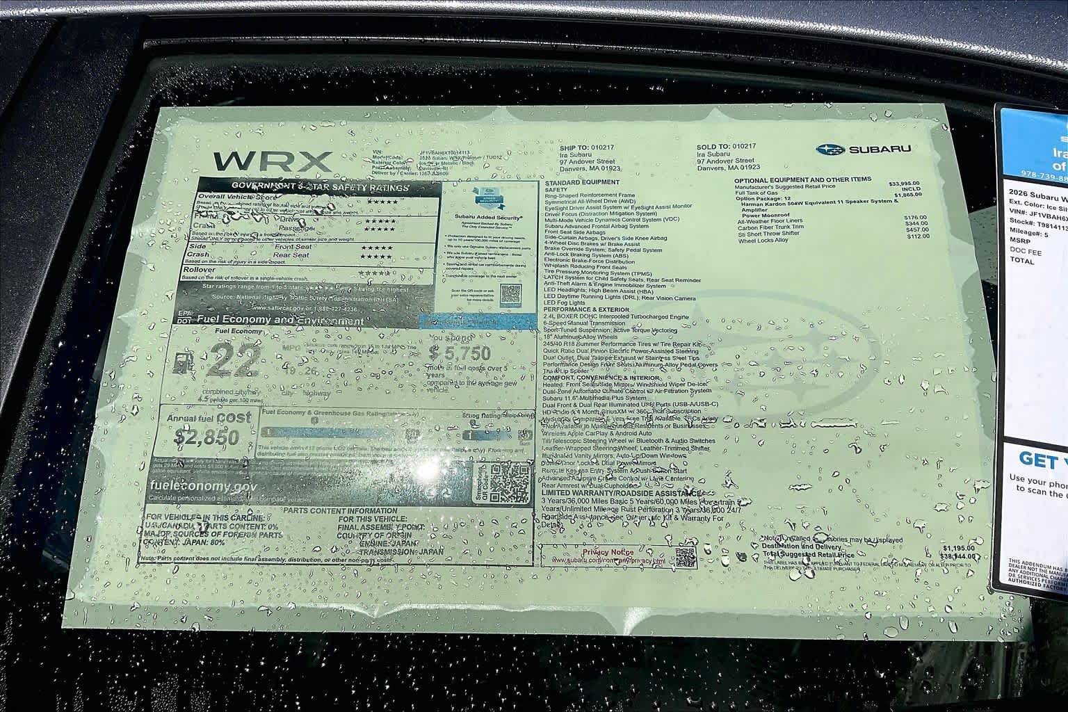 New 2026 Subaru WRX Premium AWD/4WD image 18