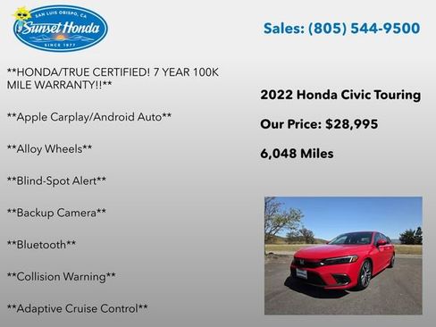 Certified 2022 Honda Civic Touring image 6