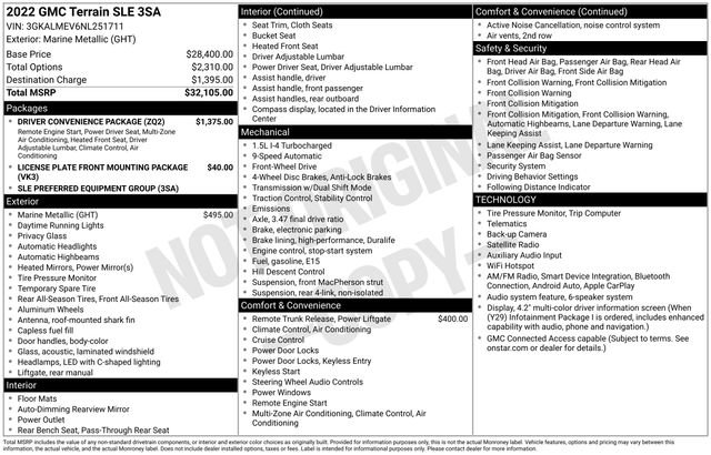 Certified 2022 GMC Terrain SLE w/ Driver Convenience Package FWD image 24