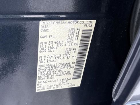 Used 2018 Nissan Murano SL w/ Moonroof Package image 32