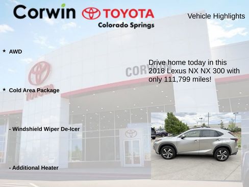 Used 2018 Lexus NX 300 AWD w/ Premium Package image 7