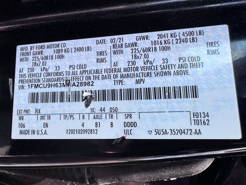 Certified 2021 Ford Escape SEL AWD/4WD image 36