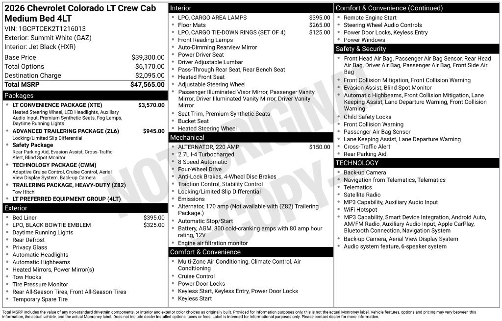 New 2026 Chevrolet Colorado LT w/ LT Convenience Package AWD/4WD image 4
