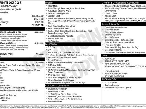 Used 2015 INFINITI QX60 AWD w/ Premium Plus Package image 5