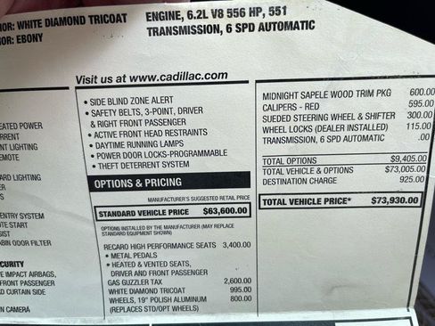 Used 2014 Cadillac CTS V w/ Wood Trim Package RWD image 44