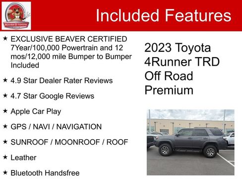 Used 2023 Toyota 4Runner TRD Off-Road Premium w/ Moonroof Package AWD/4WD image 5