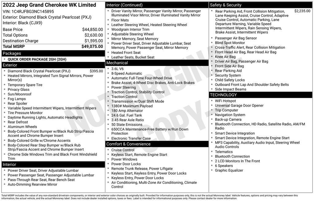 Certified 2022 Jeep Grand Cherokee Limited AWD/4WD image 42