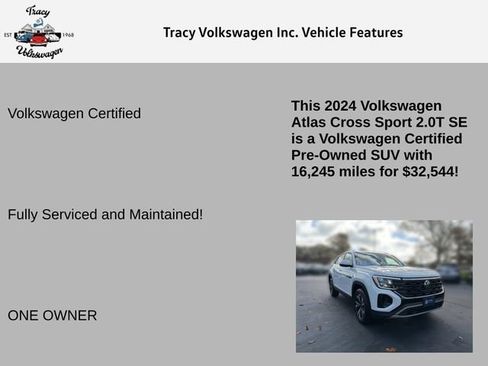 Certified 2024 Volkswagen Atlas Cross Sport SE AWD/4WD image 6
