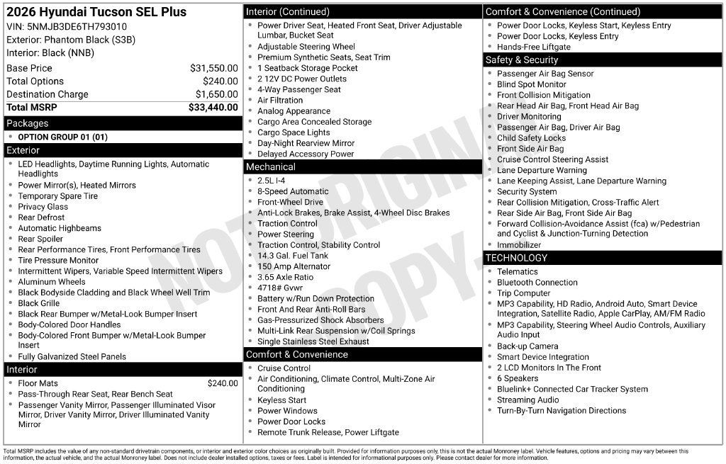 New 2026 Hyundai Tucson SEL Plus FWD image 8