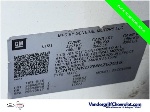 Used 2021 Chevrolet Tahoe LT RWD image 12