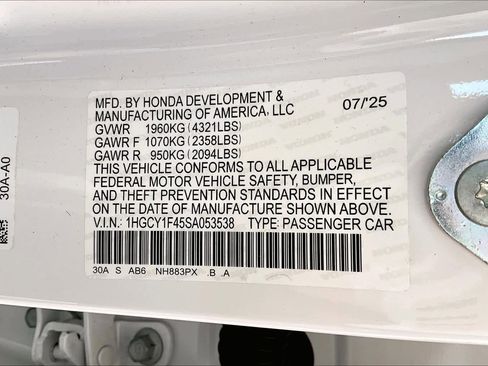 Certified 2025 Honda Accord SE image 34