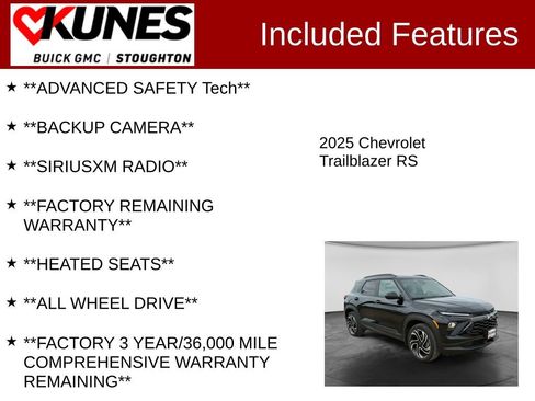 Used 2025 Chevrolet TrailBlazer RS w/ Convenience Package AWD/4WD image 2