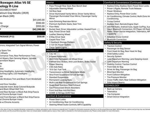 Used 2019 Volkswagen Atlas SE w/ Towing Package image 3
