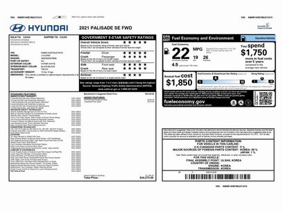 Used 2021 Hyundai Palisade SE