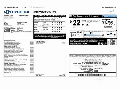 Used 2021 Hyundai Palisade SE image 2