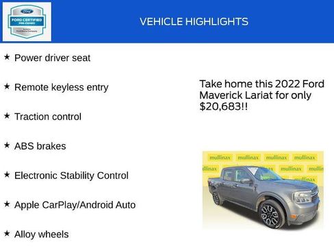 Certified 2022 Ford Maverick Lariat FWD image 18