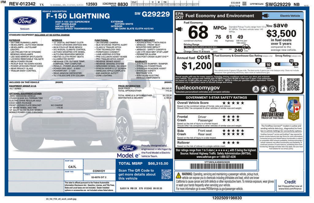 Used 2025 Ford F150 Lightning XLT AWD/4WD image 36