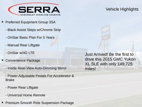 Used 2015 GMC Yukon XL SLE w/ Convenience Package AWD/4WD image 3