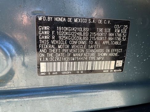 Certified 2025 Honda HR-V LX image 10