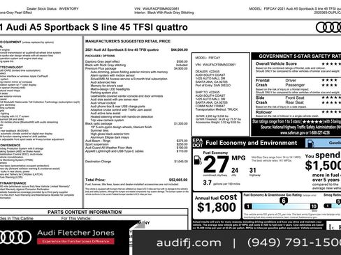 Used 2021 Audi A5 2.0T Premium Plus w/ Premium Plus image 2