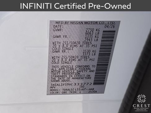 Certified 2027 INFINITI QX60 Luxe w/ Cargo Package FWD image 33