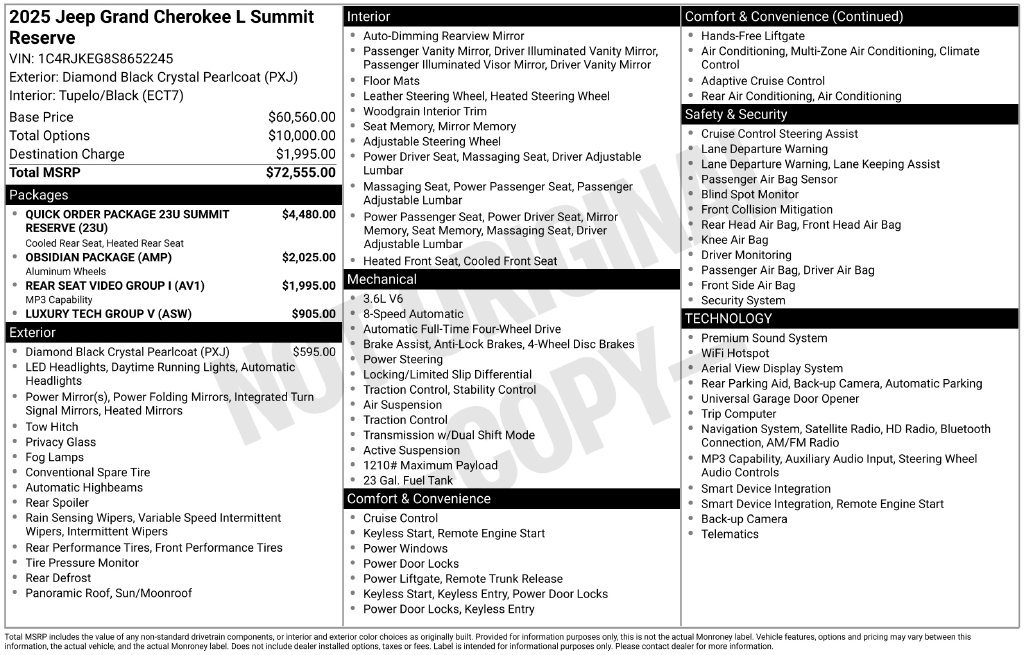 Certified 2025 Jeep Grand Cherokee L Summit AWD/4WD image 40