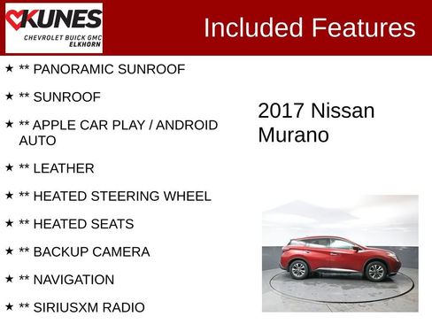 Used 2017 Nissan Murano SL w/ SL Technology Package image 2
