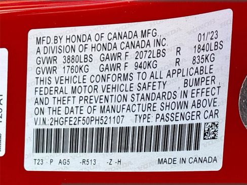 Certified 2023 Honda Civic Sport image 33