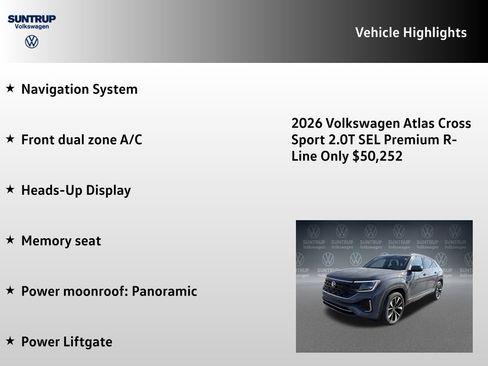 New 2026 Volkswagen Atlas Cross Sport SEL Premium R-Line AWD/4WD image 7