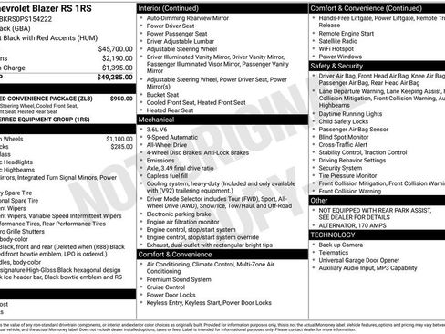 Used 2023 Chevrolet Blazer RS w/ Enhanced Convenience Package image 46