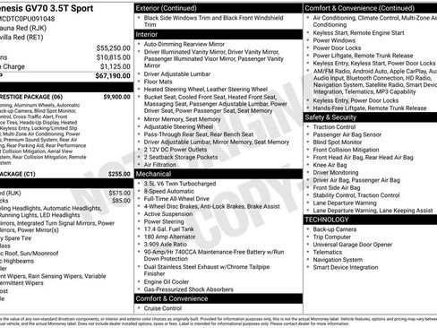 Used 2023 Genesis GV70 3.5T Sport w/ Sport Prestige Package image 3