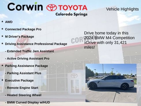 Used 2024 BMW M4 xDrive Competition w/ M Driver's Package AWD/4WD image 7
