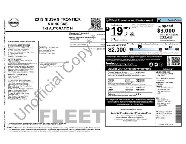 Used 2019 Nissan Frontier S RWD image 2