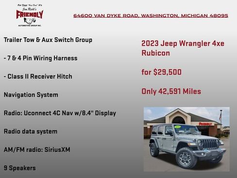Used 2023 Jeep Wrangler Unlimited Rubicon 4xe w/ Cold Weather Group AWD/4WD image 10