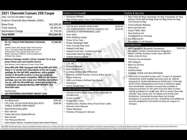 Used 2021 Chevrolet Camaro SS RWD image 14
