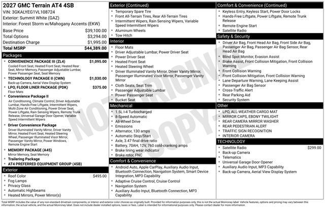 New 2027 GMC Terrain AT4 w/ Convenience Package III AWD/4WD image 23