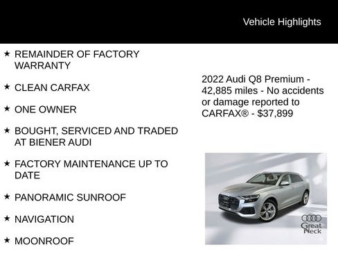Used 2022 Audi Q8 Premium w/ Convenience Package image 9