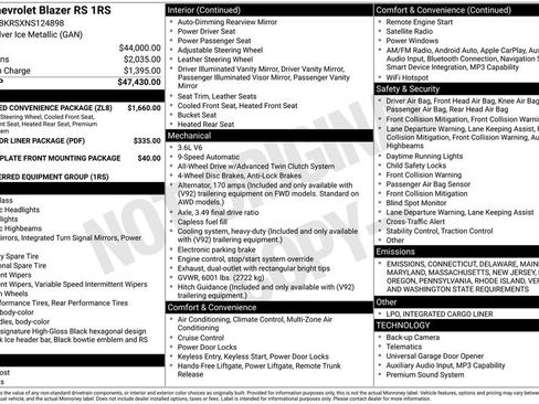 Used 2022 Chevrolet Blazer RS w/ Enhanced Convenience Package image 2