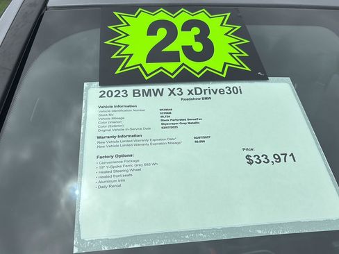 Used 2023 BMW X3 xDrive30i w/ Convenience Package AWD/4WD image 20