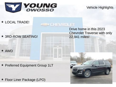 Certified 2023 Chevrolet Traverse LT w/ LPO, Floor Liner Package image 7