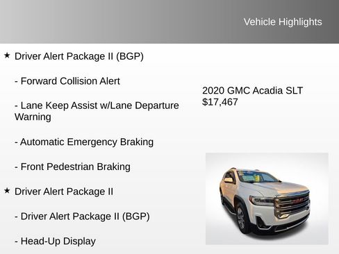 Used 2020 GMC Acadia SLT w/ Driver Alert Package II image 20